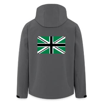 Union Jack | schwarz-weiss-grün | Fahne | Flagge - Recycelte Männer Softshell-Jacke von Stanley/Stella - Anthrazit - Hinten - AI Model Male 185 light (185cm)
