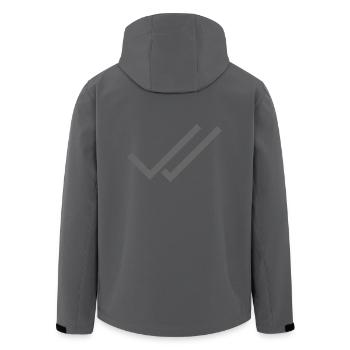 Whats App Haken Grau Doppelt - Recycelte Männer Softshell-Jacke von Stanley/Stella - Anthrazit - Hinten - AI Model Male 185 light (185cm)