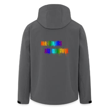 All Colors Are Beautiful - acab - Recycelte Männer Softshell-Jacke von Stanley/Stella - Anthrazit - Hinten - AI Model Male 185 light (185cm)