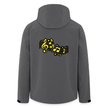 Musiknoten Notenschlüssel Musik - Recycelte Männer Softshell-Jacke von Stanley/Stella - Anthrazit - Hinten - AI Model Male 185 light (185cm)