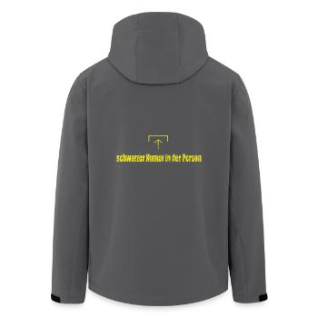 schwarzer Humor! Der schwarze Humor in dir! - Recycelte Männer Softshell-Jacke von Stanley/Stella - Anthrazit - Hinten - AI Model Male 185 light (185cm)