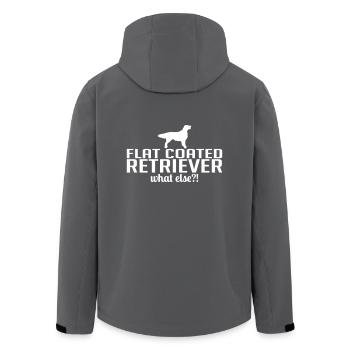FLAT COATED RETRIEVER what else - Recycelte Männer Softshell-Jacke von Stanley/Stella - Anthrazit - Hinten - AI Model Male 185 light (185cm)