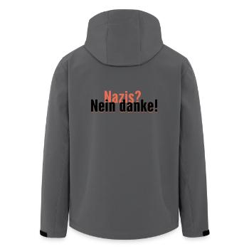 Nazis? Nein danke! - Recycelte Männer Softshell-Jacke von Stanley/Stella - Anthrazit - Hinten - AI Model Male 185 light (185cm)