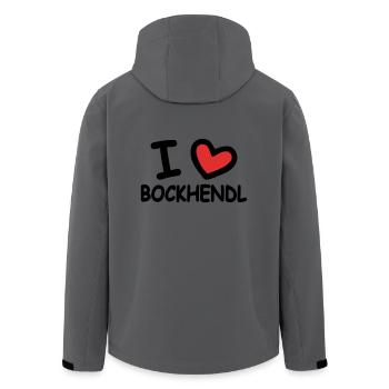 I Love Bockhendl Backhendl - Recycelte Männer Softshell-Jacke von Stanley/Stella - Anthrazit - Hinten - AI Model Male 185 light (185cm)