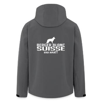 BERGER BLANC SUISSE was sonst - Recycelte Männer Softshell-Jacke von Stanley/Stella - Anthrazit - Hinten - AI Model Male 185 light (185cm)