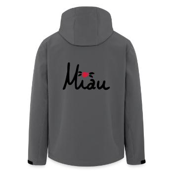 Miau sweet lettering with heart, cat, gift - Men’s Recycled Softshell Jacket by Stanley/Stella - anthracite - Back - AI Model Male 185 light (185cm)