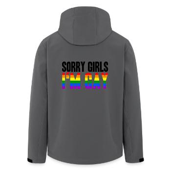 Sorry Girls In Gay LGBT Gay Gift Idea Homo - Men’s Recycled Softshell Jacket by Stanley/Stella - anthracite - Back - AI Model Male 185 light (185cm)