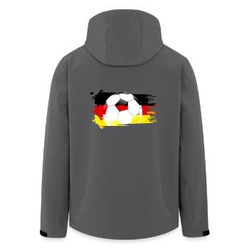 Fußball Deutschland WM - Recycelte Männer Softshell-Jacke von Stanley/Stella - Anthrazit - Hinten - AI Model Male 185 light (185cm)