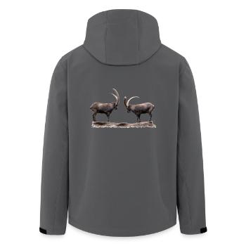 Welcher Steinbock gibt hier nach - Recycelte Männer Softshell-Jacke von Stanley/Stella - Anthrazit - Hinten - AI Model Male 185 light (185cm)