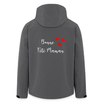 FÊTE DES MÈRES. BONNE FÊTE MAMAN. MAMAN. JE T'AIME - Veste softshell homme en polyester recyclé Stanley/Stella - charbon - Dos - AI Model Male 185 light (185cm)