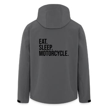 Eat sleep motorcycle - Men’s Recycled Softshell Jacket by Stanley/Stella - anthracite - Back - AI Model Male 185 light (185cm)