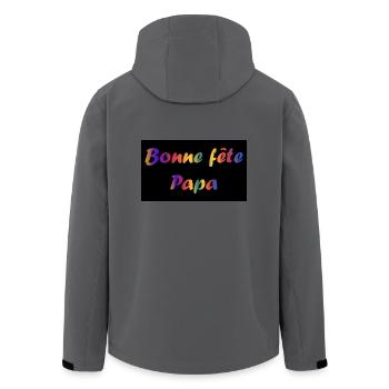 FÊTE DES PÈRES. BONNE FÊTE PAPA. PAPA. BONNE FÊTE - Veste softshell homme en polyester recyclé Stanley/Stella - charbon - Dos - AI Model Male 185 light (185cm)