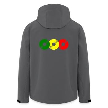 Reggae Schallplatten - Recycelte Männer Softshell-Jacke von Stanley/Stella - Anthrazit - Hinten - AI Model Male 185 light (185cm)