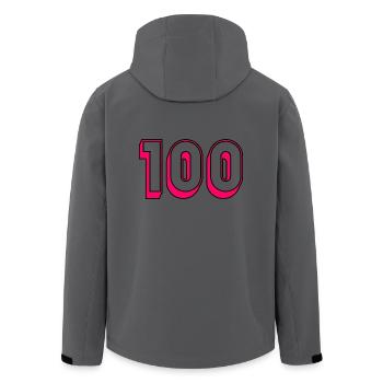 100. 100 JAHRE. 100-jähriges Jubiläum. GEBURTSTAG 100 - Recycelte Männer Softshell-Jacke von Stanley/Stella - Anthrazit - Hinten - AI Model Male 185 light (185cm)