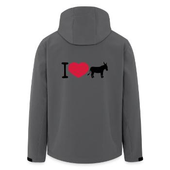 i love liebe herz esel pferd pony klein packesel l - Recycelte Männer Softshell-Jacke von Stanley/Stella - Anthrazit - Hinten - AI Model Male 185 light (185cm)