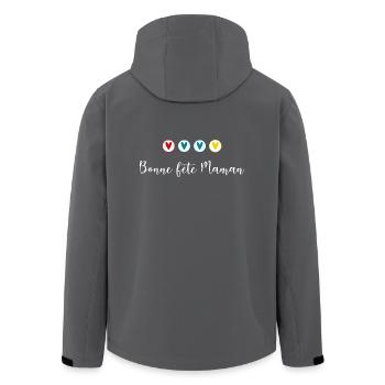 BONNE FÊTE MAMAN. MAMAN. FÊTE DES MÈRES. JE T'AIME - Veste softshell homme en polyester recyclé Stanley/Stella - charbon - Dos - AI Model Male 185 light (185cm)