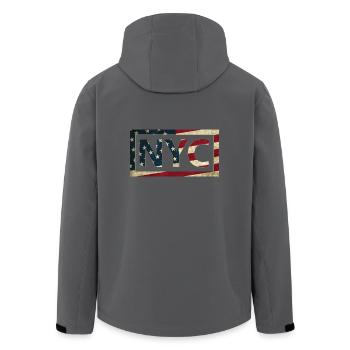 NYC (New York City) - Recycelte Männer Softshell-Jacke von Stanley/Stella - Anthrazit - Hinten - AI Model Male 185 light (185cm)