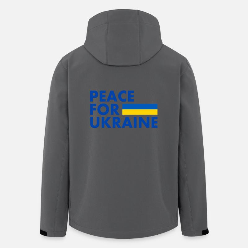 Peace for ukraine - Veste softshell homme en polyester recyclé Stanley/Stella - charbon