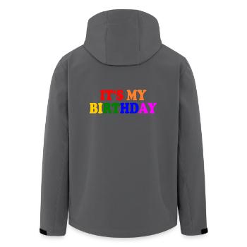 It's my birthday - Recycelte Männer Softshell-Jacke von Stanley/Stella - Anthrazit - Hinten - AI Model Male 185 light (185cm)