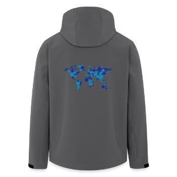 Weltkarte Erde Planet Globus Kontinent Kreis Punkt - Recycelte Männer Softshell-Jacke von Stanley/Stella - Anthrazit - Hinten - AI Model Male 185 light (185cm)