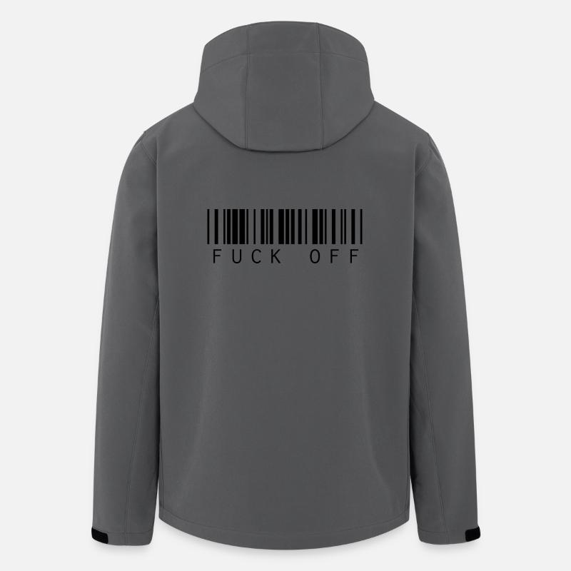 Barcode Strichcode Fuck Off Spruch - Recycelte Männer Softshell-Jacke von Stanley/Stella - Anthrazit