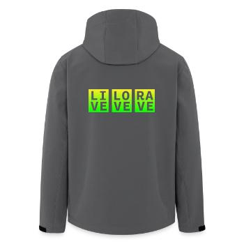 Live Love Rave Clothing EDM Music für Raver und DJ - Recycelte Männer Softshell-Jacke von Stanley/Stella - Anthrazit - Hinten - AI Model Male 185 light (185cm)
