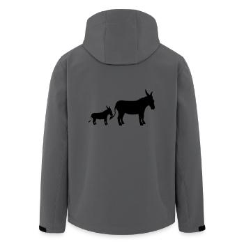 baby kind kleines junges familie mama papa esel pf - Recycelte Männer Softshell-Jacke von Stanley/Stella - Anthrazit - Hinten - AI Model Male 185 light (185cm)