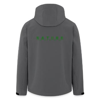 Natur - Recycelte Männer Softshell-Jacke von Stanley/Stella - Anthrazit - Hinten - AI Model Male 185 light (185cm)