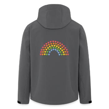 Regenbogen aus Herzen - Recycelte Männer Softshell-Jacke von Stanley/Stella - Anthrazit - Hinten - AI Model Male 185 light (185cm)