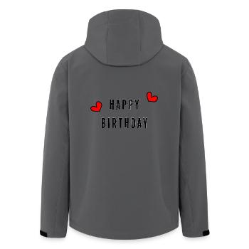 JAHRESTAG. ALLES GUTE ZUM GEBURTSTAG!. ALLES GUTE ZUM GEBURTSTAG!. - Recycelte Männer Softshell-Jacke von Stanley/Stella - Anthrazit - Hinten - AI Model Male 185 light (185cm)