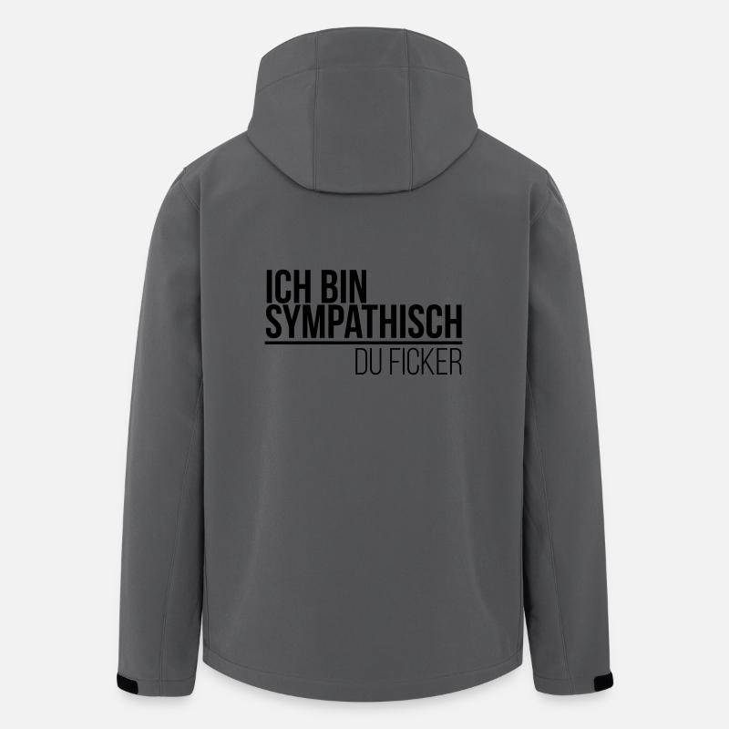 ich bin sympathisch du Ficker - Recycelte Männer Softshell-Jacke von Stanley/Stella - Anthrazit