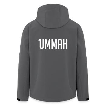 1ummah WHT - Recycelte Männer Softshell-Jacke von Stanley/Stella - Anthrazit - Hinten - AI Model Male 185 light (185cm)