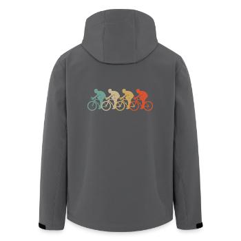 Retro Vintage Style Fahrrad Radsport Zweirad Sport - Recycelte Männer Softshell-Jacke von Stanley/Stella - Anthrazit - Hinten - AI Model Male 185 light (185cm)