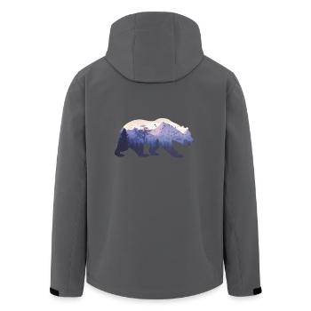 Bärensilhouette mit Hintergrund - Recycelte Männer Softshell-Jacke von Stanley/Stella - Anthrazit - Hinten - AI Model Male 185 light (185cm)