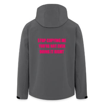 stop copying me you're not even doing it right - Recycelte Männer Softshell-Jacke von Stanley/Stella - Anthrazit - Hinten - AI Model Male 185 light (185cm)