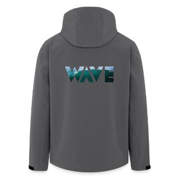 Wave - Welle - Recycelte Männer Softshell-Jacke von Stanley/Stella - Anthrazit - Hinten - AI Model Male 185 light (185cm)