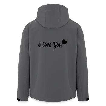 I LOVE YOU. SAINT VALENTIN. EVJF. JE T'AIME. COEUR - Veste softshell homme en polyester recyclé Stanley/Stella - charbon - Dos - AI Model Male 185 light (185cm)