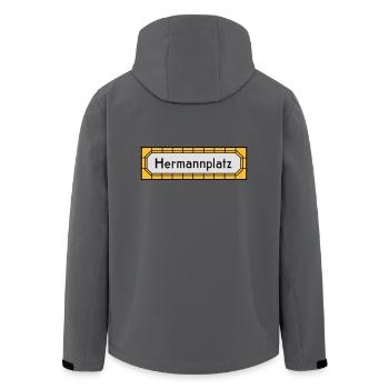 Hermannplatz NEUKÖLLN - Recycelte Männer Softshell-Jacke von Stanley/Stella - Anthrazit - Hinten - AI Model Male 185 light (185cm)