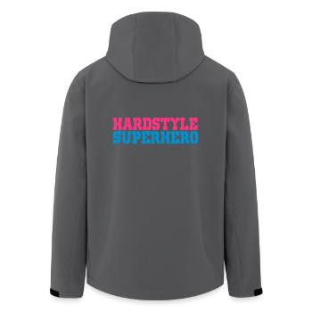 Hardstyle Superheld - Recycelte Männer Softshell-Jacke von Stanley/Stella - Anthrazit - Hinten - AI Model Male 185 light (185cm)