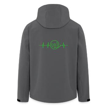 Plattenspieler Herzfrequenz - Recycelte Männer Softshell-Jacke von Stanley/Stella - Anthrazit - Hinten - AI Model Male 185 light (185cm)