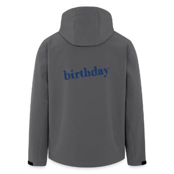 ALLES GUTE ZUM GEBURTSTAG!. ALLES GUTE ZUM GEBURTSTAG!. JAHRESTAG. - Recycelte Männer Softshell-Jacke von Stanley/Stella - Anthrazit - Hinten - AI Model Male 185 light (185cm)