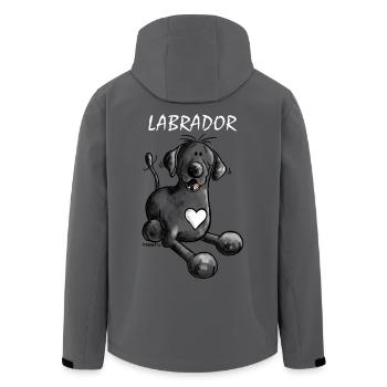 Labbi Amour - Labrador Retriever - Chien - Veste softshell homme en polyester recyclé Stanley/Stella - charbon - Dos - AI Model Male 185 light (185cm)