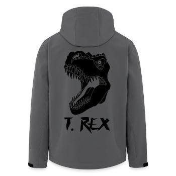 Tyrannosaurus schwarz - Recycelte Männer Softshell-Jacke von Stanley/Stella - Anthrazit - Hinten - AI Model Male 185 light (185cm)