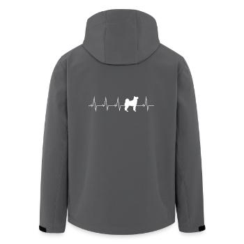 Akita dog love heart gift - Men’s Recycled Softshell Jacket by Stanley/Stella - anthracite - Back - AI Model Male 185 light (185cm)