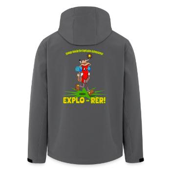 Explo-rer Lustige Abenteuer, Wanderer und Ausflüge - Recycelte Männer Softshell-Jacke von Stanley/Stella - Anthrazit - Hinten - AI Model Male 185 light (185cm)