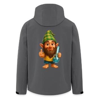 Cooler Zwerg mit Bong Cannabis Weed Marijuana - Recycelte Männer Softshell-Jacke von Stanley/Stella - Anthrazit - Hinten - AI Model Male 185 light (185cm)
