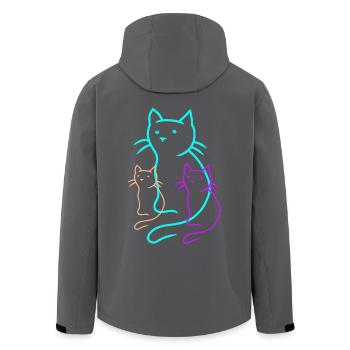Katzen Katzen Kitten Haustiere Kinder Hauskatze - Recycelte Männer Softshell-Jacke von Stanley/Stella - Anthrazit - Hinten - AI Model Male 185 light (185cm)