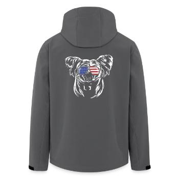CHINESE CRESTED DOG Amerika Fahne USA Wilsigns - Recycelte Männer Softshell-Jacke von Stanley/Stella - Anthrazit - Hinten - AI Model Male 185 light (185cm)