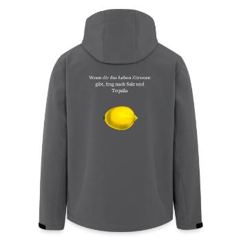 Zitrone - Recycelte Männer Softshell-Jacke von Stanley/Stella - Anthrazit - Hinten - AI Model Male 185 light (185cm)