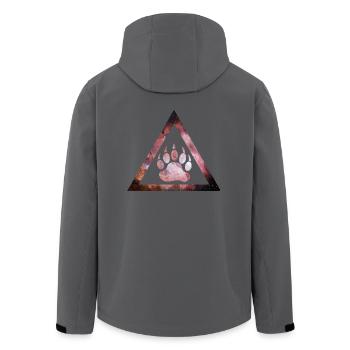 Galaxy Bear Triangle - Recycelte Männer Softshell-Jacke von Stanley/Stella - Anthrazit - Hinten - AI Model Male 185 light (185cm)